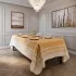Table linen set cotton blend stain repellent jacquard pattern gold Galerie royale reflets d or