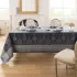 Tischwäsche set reine baumwolle fleckenschutz jacquard-muster grau Fontainebleau gris