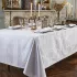 Table linen set 100% cotton jacquard pattern white Mille isaphire blanc
