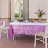 Table linen set 100% cotton stain repellent jacquard pattern purple Glycines parme