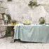 Table linen set 100% cotton jacquard pattern green Mille guipures jade