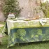 Table linen set 100% cotton jacquard pattern green Mille hortensias vert