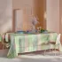 Linge de table pur coton motif jacquard rose vert Mille printemps eclosion