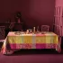 Linge de table pur coton motif jacquard bordeaux orange Mille sous bois automne
