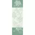 Chemin de table pur coton antitache motif jacquard vert Jardin de pivoines vert