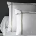 2 pillowcases cotton sateen plain set white green Palais chic bronze