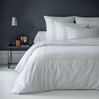 Bettbezug baumwollsatin unis weiß Palais chic diamant