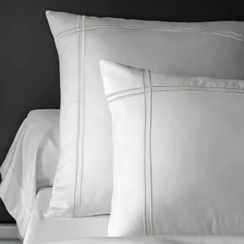 2 pillowcases cotton sateen plain set white Palais chic diamant