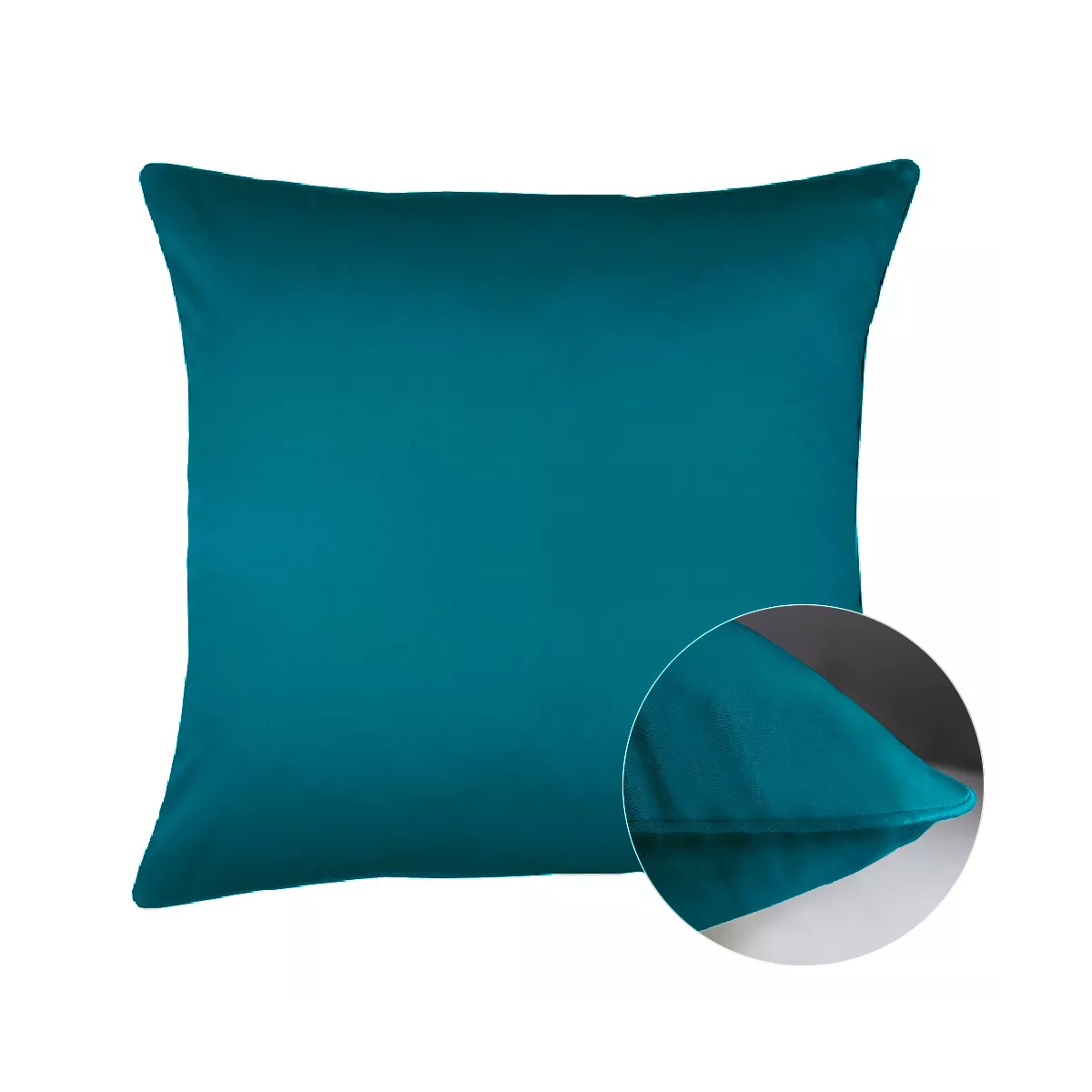 Pillowcase cotton sateen plain green Ava uni canard