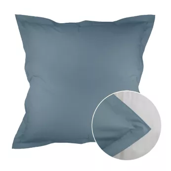 Kopfkissenbezug baumwollperkal uni blau Olana denim