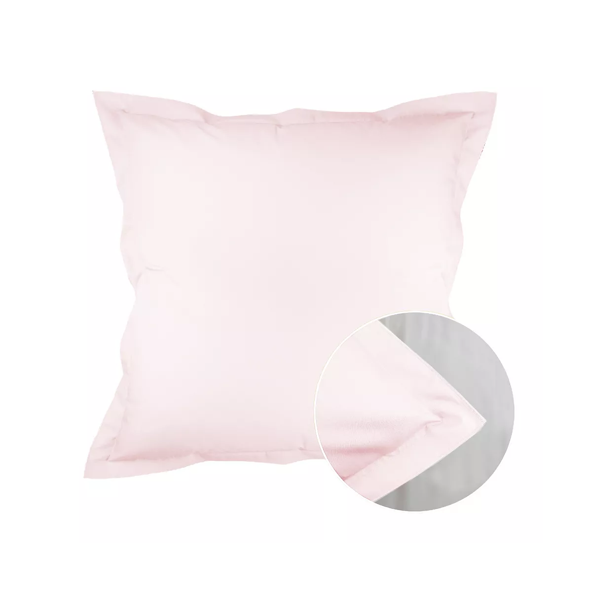 Taie d'oreiller percale de coton uni rose Olana petale