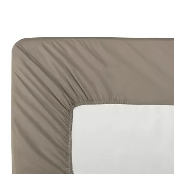 Spannbettlaken höhe 30cm baumwollperkal uni braun Olana pin