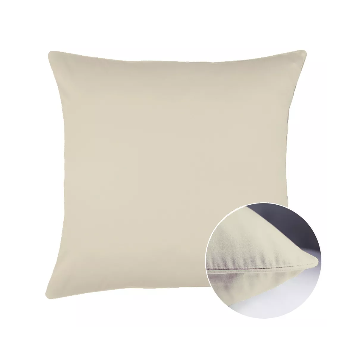 Pillowcase cotton sateen plain brown Ava uni camel