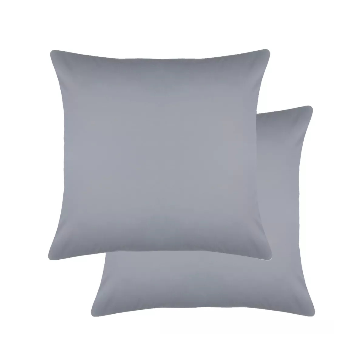2 pillowcases cotton sateen plain grey Ava uni souris