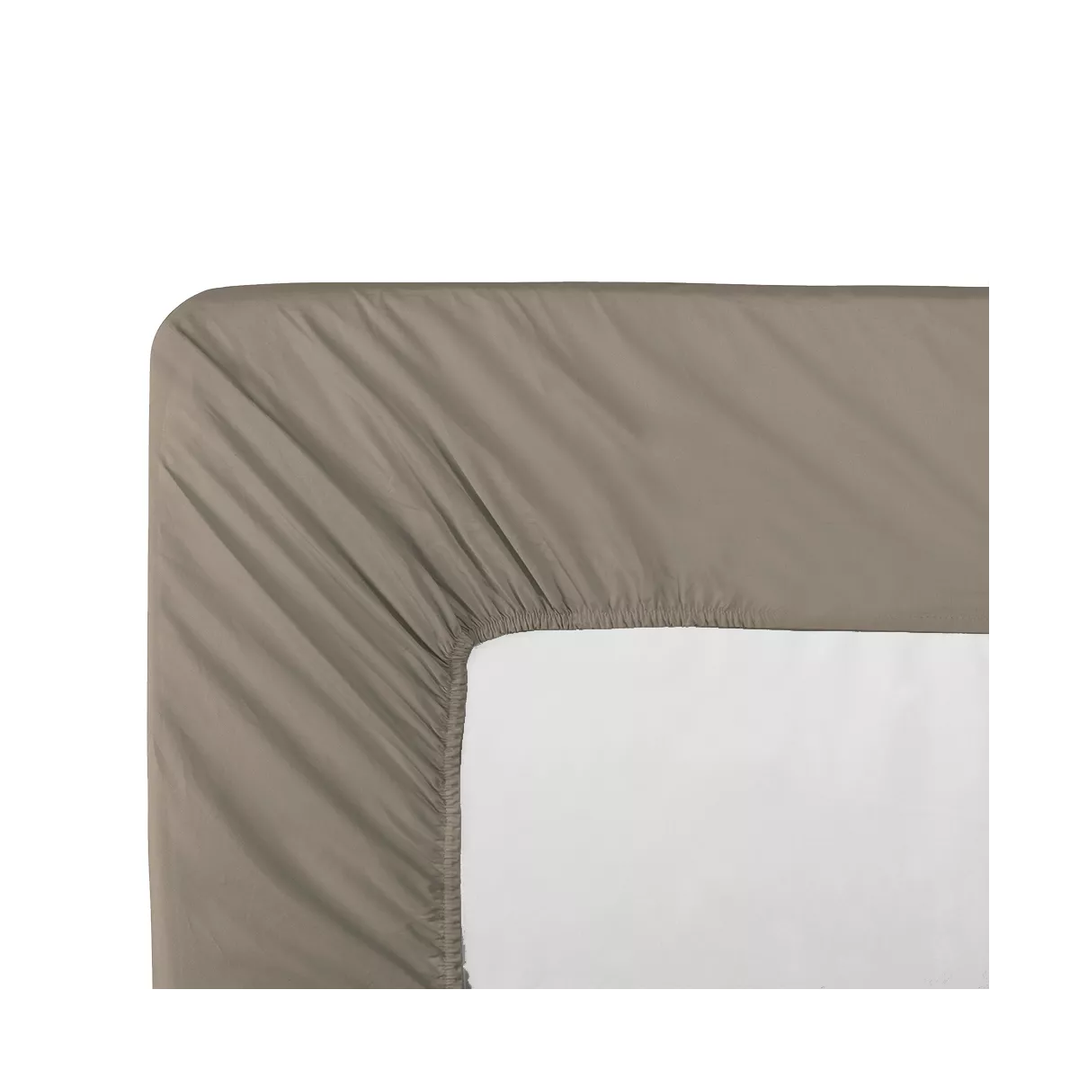 Drap housse b40 percale de coton uni gris Olana pin
