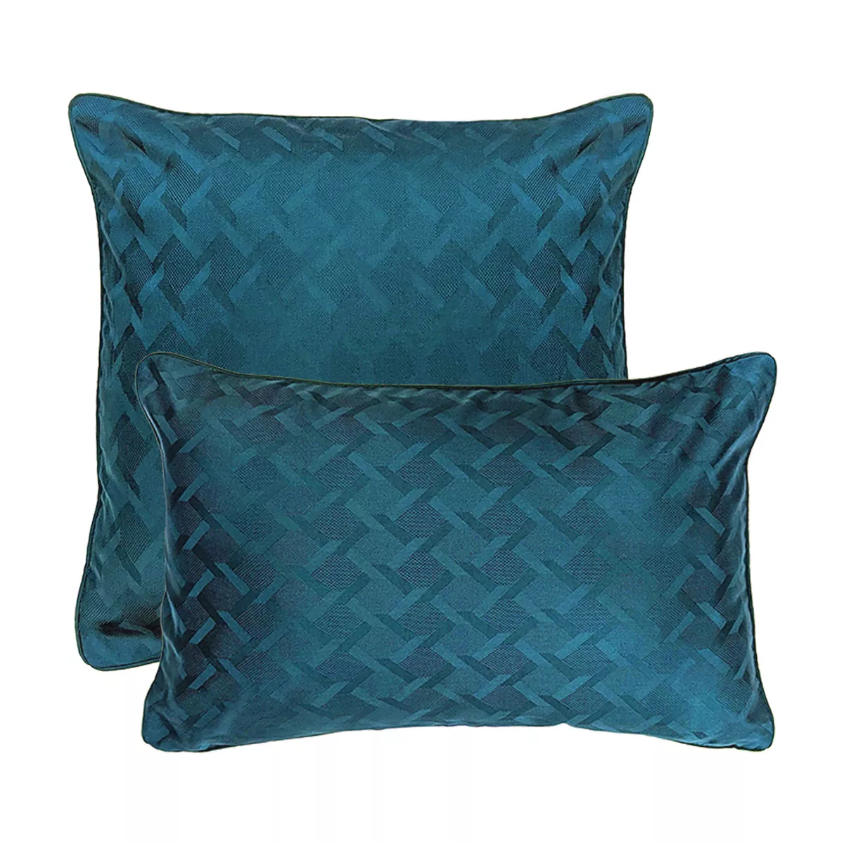 Pillowcase cotton sateen jacquard pattern blue Adagio crepuscule