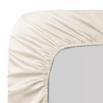 Drap housse b50 baumwollsatin uni elfenbein Ava uni angora