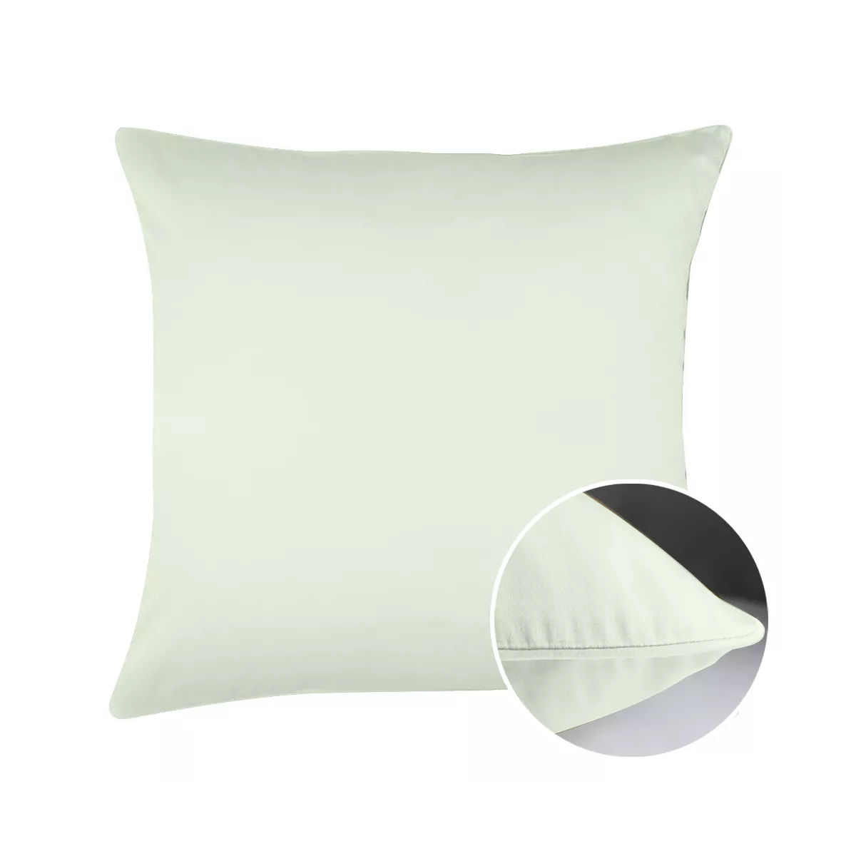 Pillowcase cotton sateen plain green Ava uni vert d'eau