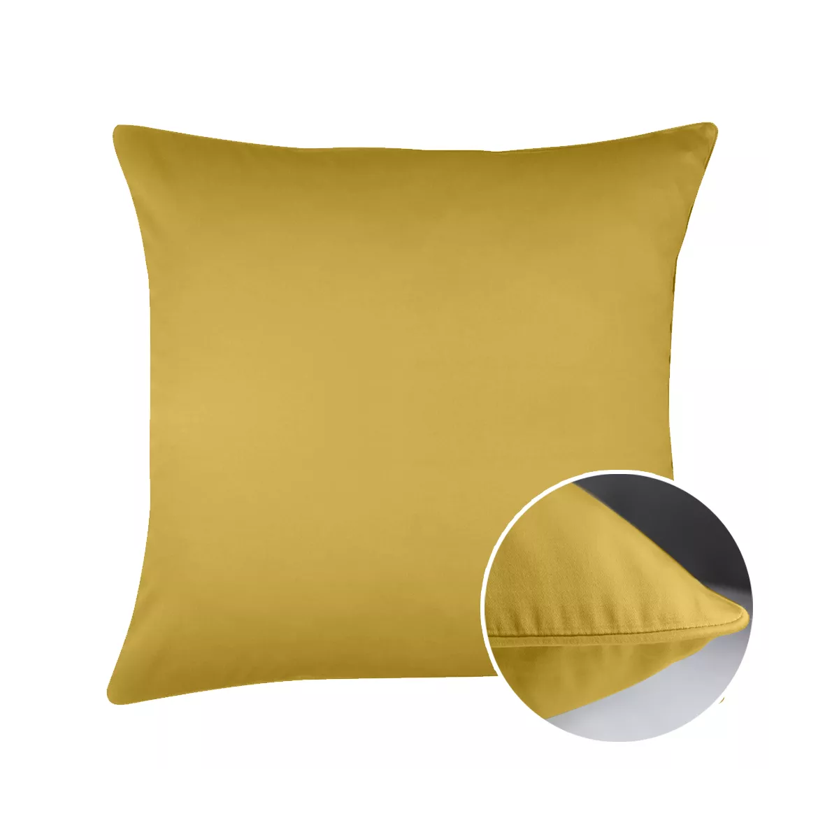Pillowcase cotton sateen plain gold Ava uni curry