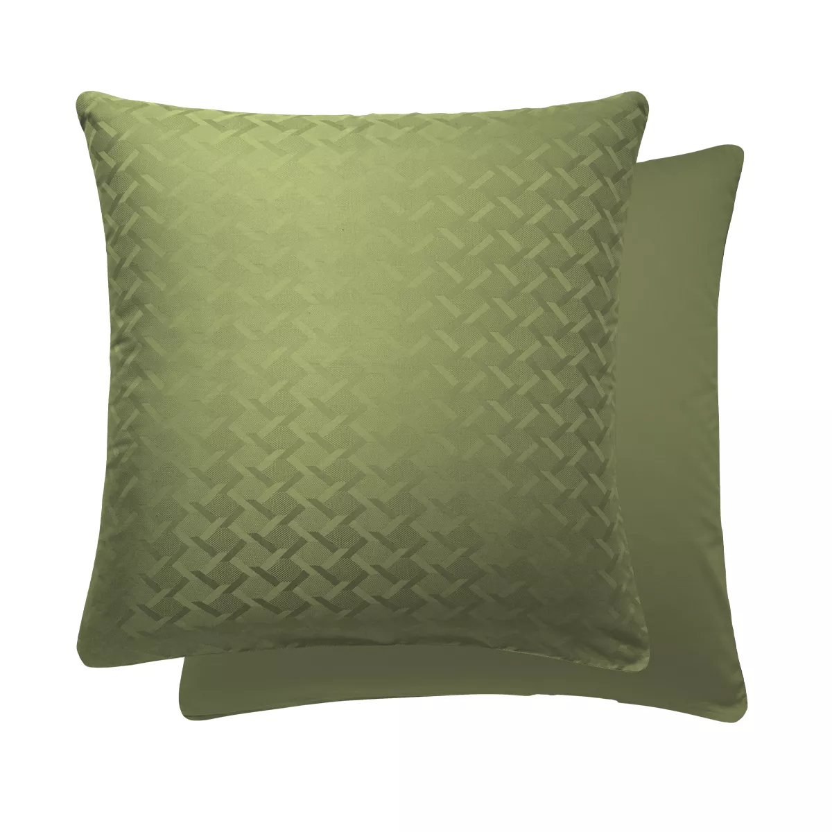 Pillowcase cotton sateen jacquard pattern green Adagio kaki