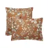 Taie d'oreiller satin de coton imprimé orange Fleurs d'oranger rouille