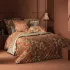 Housse de couette satin de coton imprimé orange Fleurs d'oranger rouille