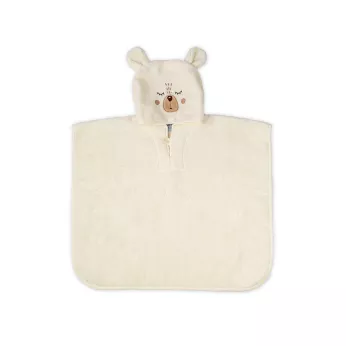 Poncho kinder reine baumwolle 420 g/m² bestickt beige Petit ours angora