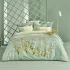 Bed set cotton sateen printed blue Mimosas d'ete turquoise