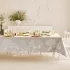Tischwäsche set reine baumwolle jacquard-muster beige Mille hortensias naturel