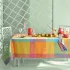 Tischwäsche set reine baumwolle jacquard-muster blau orange Mille vagues exotique
