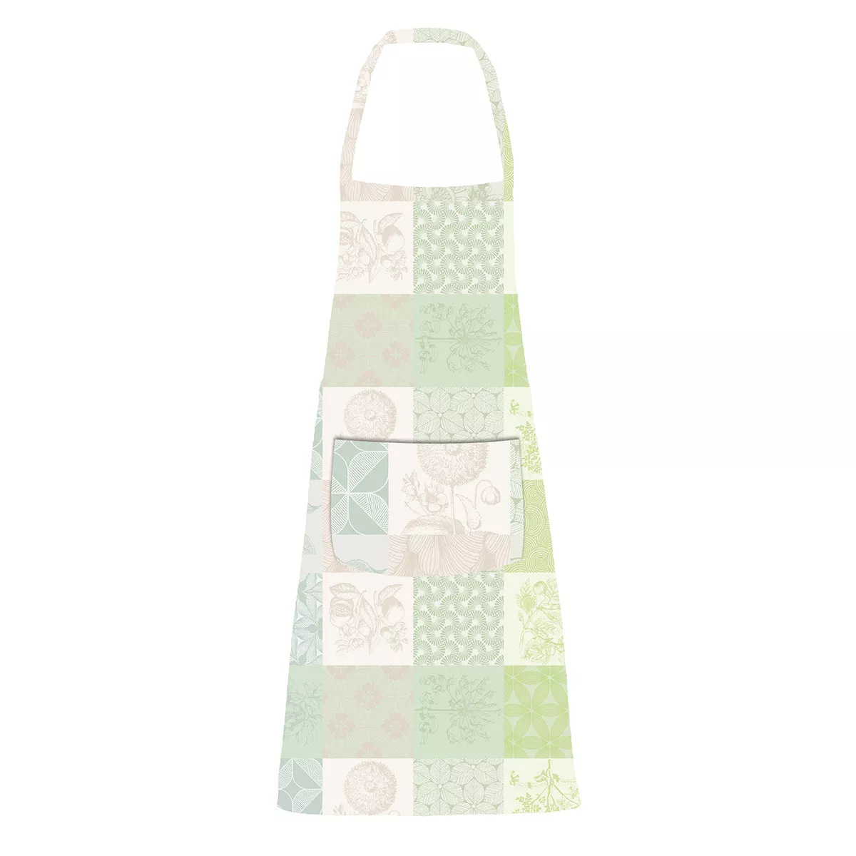 Schürze reine baumwolle beschichtet jacquard-muster grün beige Mille parfums verde