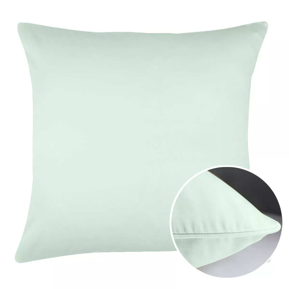 Pillowcase cotton sateen plain blue Ava uni lagon