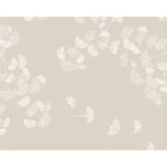 Set pur coton motif jacquard beige Mille ginkos naturel