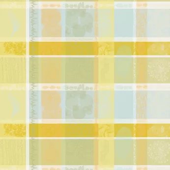 Maßgeschneiderte tischdecke reine baumwolle jacquard-muster gelb grün Mille lieues aube