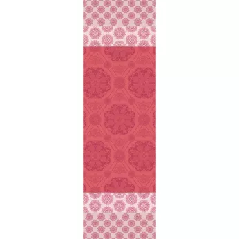 Tischläufer reine baumwolle jacquard-muster rosa Mille rosaces framboise