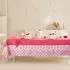 Nappe pur coton motif jacquard rose Mille rosaces framboise