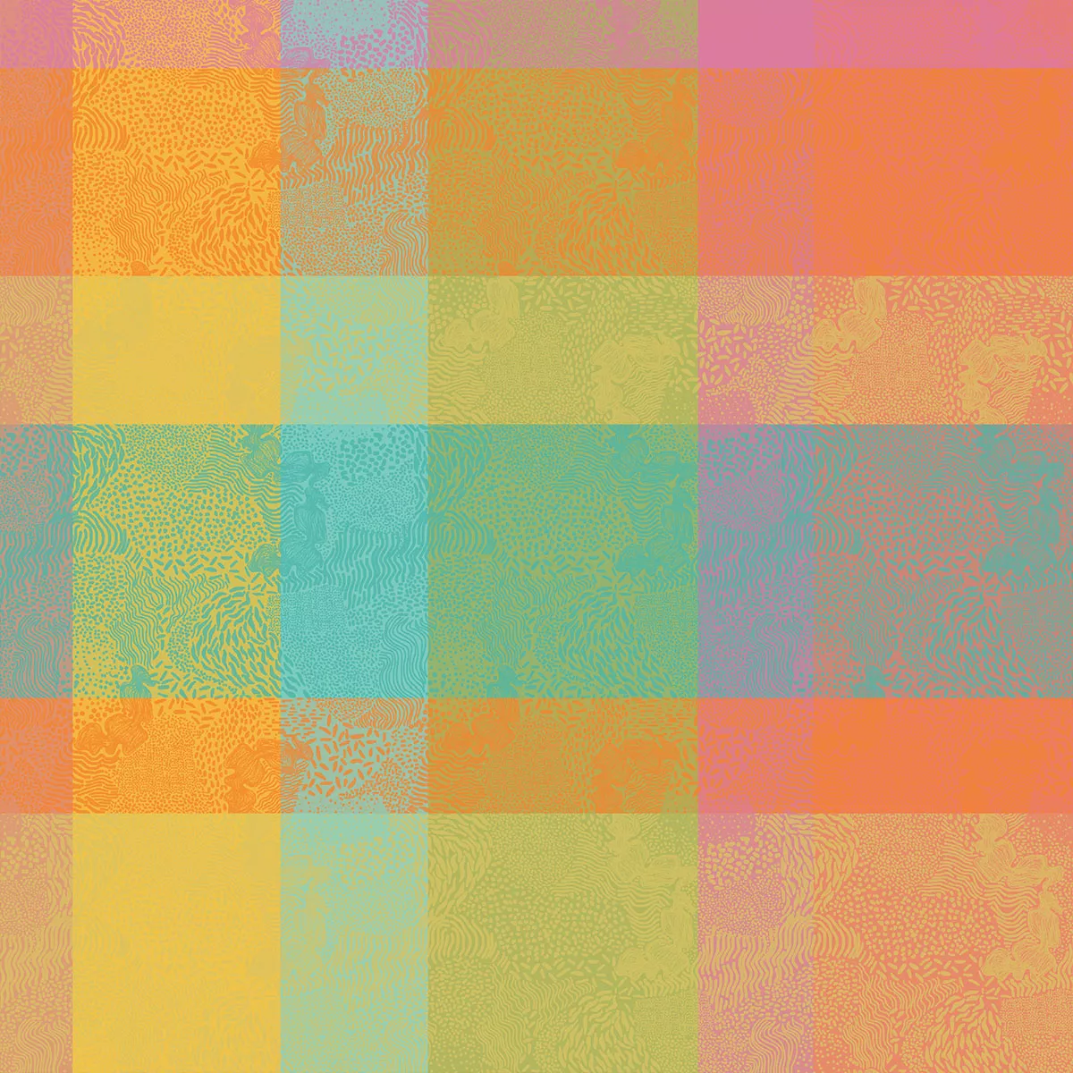 Maßgeschneiderte tischdecke reine baumwolle jacquard-muster orange blau gelb Mille vagues exotique