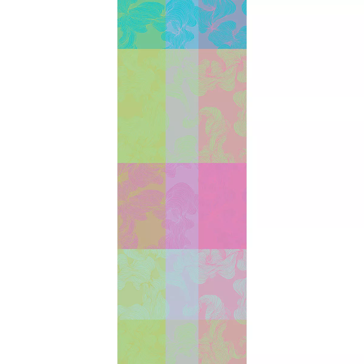 Tischläufer reine baumwolle jacquard-muster grün blau rosa Mille vertiges ara