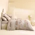 Bettbezug baumwollsatin bestickt beige orange Pistil automne