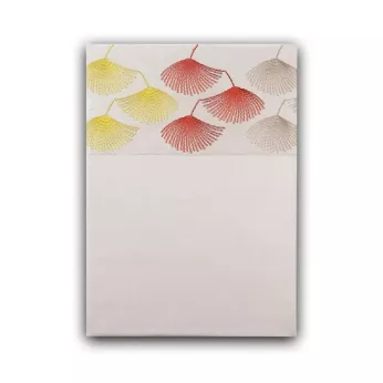 Flat sheet cotton sateen embroidered beige orange Pistil automne