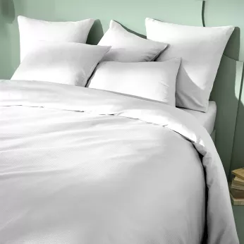 Bettbezug baumwollsatin jacquard-muster weiß Vibrato blanc