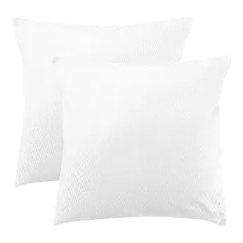 2 kopfkissenbezüge baumwollsatin jacquard-muster weiß Vibrato blanc