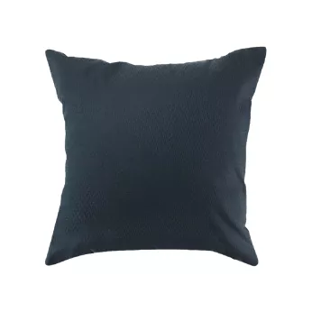 Taie d'oreiller satin de coton motif jacquard bleu Vibrato bleu nuit