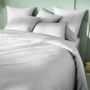 Duvet cover cotton sateen jacquard pattern grey Vibrato glacier