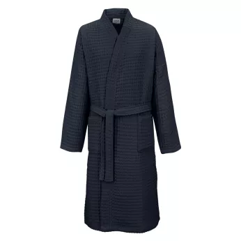 Men's bathrobe 100% cotton 240 gsm waffle navy blue Detente navy