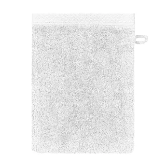Gant de toilette pur coton 550 g/m² uni blanc Elea blanc