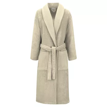 Bademantel reine baumwolle 420 g/m² uni beige Elea angora