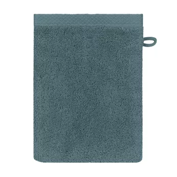 Gant de toilette pur coton 550 g/m² uni bleu Elea petrole