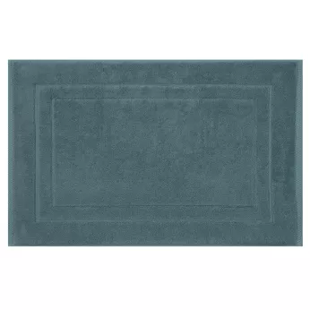 Tapis de bain pur coton 900 g/m² uni bleu Elea petrole