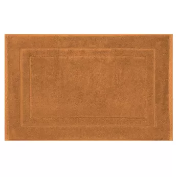 Tapis de bain pur coton 900 g/m² uni orange Elea rouille